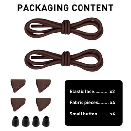 UamGlsob Elastic Shoelaces for Shoes, No Tie Bungee Stretchy Shoe Laces, Stretch Replacement Strings kit (Brown, 10"/25cm)