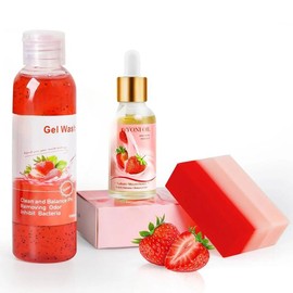Yoni Soap Bars & 2PCS Natural Yoni Oil Set, Natural Yoni Oil  Wash for Women Feminine Wash Deodorants pH Balance, Eliminates Odor, Feminine Oil 30ml/1 fl oz,  Care Soap 3.53 oz - Color: Strawberry