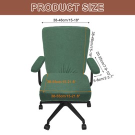 sourcing map Office Chair Covers, Stretchable Rotating Chair Slipcover Desk Computer Backrest Armrest Seat Cover for Office Home, 38-55cm Large Seat Slipcover, Army Green