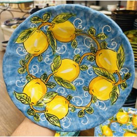 VIETRI Sorrento Lemon Pattern 9 Inch Pasta Plate Made/Painted by hand-Italy