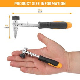 Hoteche 23-Piece Ratchet Mini Ratchet Set with Iron Sheet Handle CR-V Material, 12 Pieces 6.35 x 25 mm Bits, PH, PZ, SL, T, 1/4 Inch Magnetic Extension Rod, 9 x 1/4 Inch Sockets, 5-13 mm