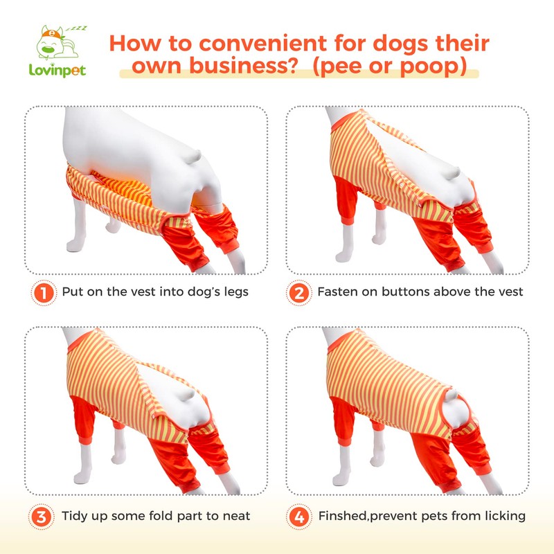 LovinPet Dog Recovery Bodysuit, Full Body Wound Protection for Large