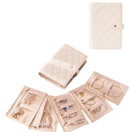 DOXINGKAI Teacher Gifts for Women,Travel Jewelry Organizer Case,Jewelry Storage Book Ring Binder with Clear Zipper Velvet Jewelry Pouches Bags for Rings,Necklace,Earrings.