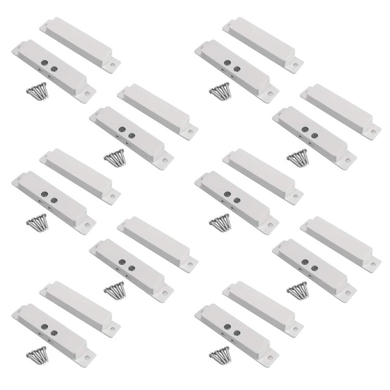 10 Sets Pack of Wired Surface Mounted Alarm Magnetic Contacts