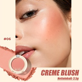 Creme Blush, Highly Pigmented Blush Cream, Matte Lightweight & Breathable Make Up Blush for Eyes, Cheeks & Lips, Waterproof & Sweat-Resistant, Natural Look, Suitable for Various Skin Types