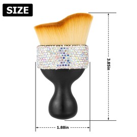 BESULEN Bling Car Detailing Brush, Soft Bristle Auto Interior Dust Cleaning Tool, Crystal Diamond Curved Brush for Automotive Dashboard, Leather, Car Seat, Air Conditioner Vents, Computer (AB)