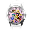 TAPORT White Round Leather Watch for Manga Fans White Strap,