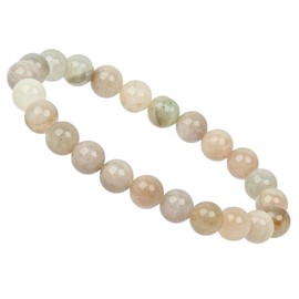 ELEDORO Handmade Gemstone Beads Stretch Bracelet – Real Stones 8 mm, Gemstone, Moonstone