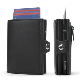 paymali Slim Wallet with Coin Compartment & RFID Protection - Mini Wallet Men & Women - Card Holder Credit Card Holder - Wallet Purse Small, black, Modern