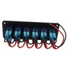 6 Gang Rocker Switch Panel Overcurrent Protection LED Blue Backlit