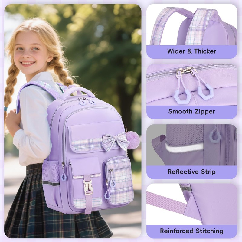 Tanou School Backpack Girls Children's Backpack Waterproof Backpack Teenager Daypack