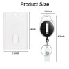 2 Set Badge Holder with Retractable Clip Clear Acrylic Vertical
