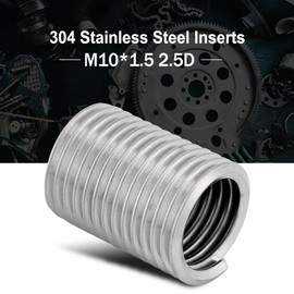 100 Insertos de Hilo de Alambre de Acero Inoxidable para Reparación de Roscas Manguito de Tornillo de Alambre M10*1.5 * 2.5D para Sujetadores Mecanizados para Automóviles