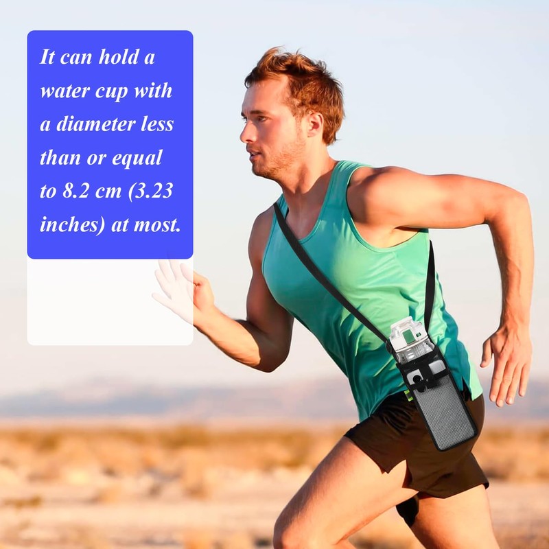 3Pcs Water Bottle Holder with Strap, Mesh Water Bottle Bag