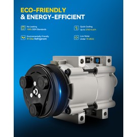 PHILTOP 58157 AC Compressor Compatible with Windstar 3.8L 1999-2003, Freestar 2004-2007, Monterey 2004-2007, Air Conditioning Compressor with Clutch