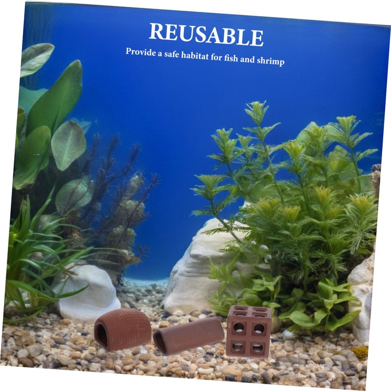 ABOOFAN 3Pcs Ceramic Fish Tank Hideout Unique Breeding Cave for