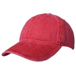 TSSGBL Red Hat for Women Men Vintage Cotton Washed Baseball Caps Unstructured Adjustable Distressed Dad Hat Red