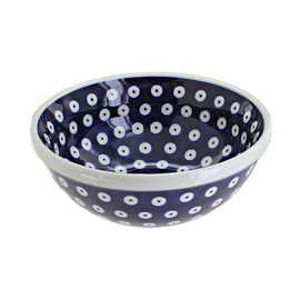 Blue Rose Polish Pottery Dots Cereal/Soup Bowl