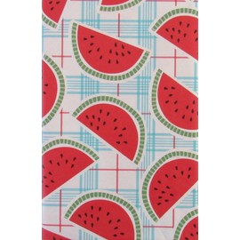 Watermelon Plaid Vinyl Flannel Back Tablecloth (52" x 52" Square)