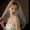 Cliory Pearl Veil Glitter Bride Wedding Veil for Brides Short