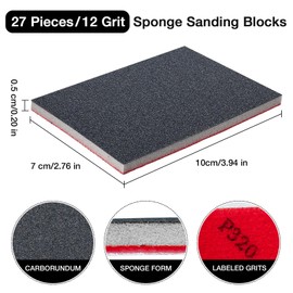 Annyswit 27 Pcs Sanding Sponge Set 180-3000 Grit Sanding Pads Flexible Wet and Dry Basic Grinding and Fine Polishing for Wood, Drywall, Metal Painting, and Body Repairs