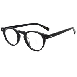 Retro Rund Blaulichtfilter Brille Damen Herren Computerbrille Gaming Blaulichtbrille Filter Augenermüdungsschutz Modebrille Ohne Stärke Kristall Blaulichtfilter Blue Light Blocking Glasses Schwarz