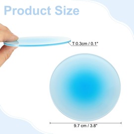 Sourcing Map 4pcs Blue Acrylic Round Drink Coasters, Heat Resistant, Non-Slip, Table Coasters