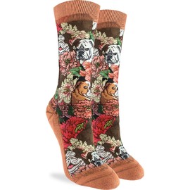 Good Luck Sock Women's Floral Bulldog Dog Socks, Adult