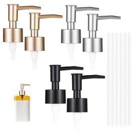 Pack of 6 Soap Dispenser Replacement Pump Head with 15 cm Hose for 28 mm Thread Bottle Soap Dispenser, Soap Dispenser Attachment for Bottles, Soap Pump Plastic for Kitchen, Bathroom, Hotels
