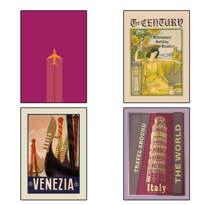 20 Posters! Vintage Travel Poster Set (Set A and Set