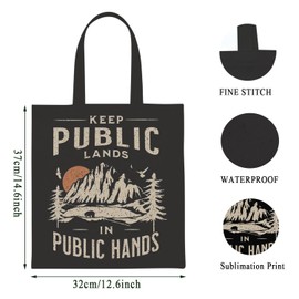 WCGXKO Protect Our Parks Gift Western Tote Bag Conservation Protest Merch Nature Lover Shopping Bag (KEEP T)