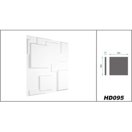 HEXIM 3D Wall Panels, PVC Plastic, White, Square Design Panels, 50 x 50 cm, Wall Cladding (0.25 m² HD095), Wall Ceiling, Gaming Panels
