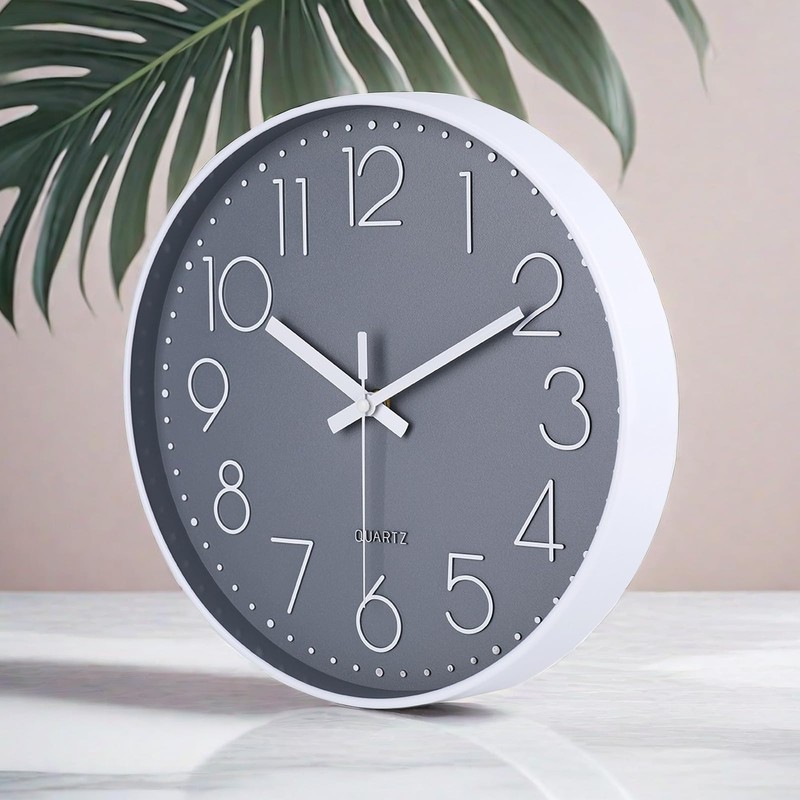 jomparis 20 cm Modern Quartz Silent Wall Clock Sweeping Seconds