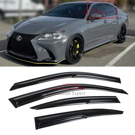 Compatible with for Lexus 2013-2020 GS F GS350 GS450h JDM 3D Wavy Mugen Style Window Visors Rain Guards Deflecor