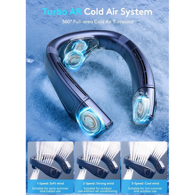 Staholz Neck Air Conditioner Portable, 360° Up-down Airflow Neck Fans,