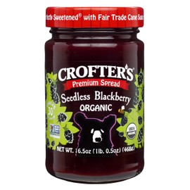 Crofter's Organic Premium Spread, Seedless Blackberry, 16.5 oz Jar