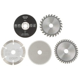 Set of 5 Mini Circular Saw Blades, Fine Processing, Cutting Discs, High Quality, Carbide, Inner Diameter: 15 mm, Outer Diameter: 85 mm, for Cutting Tools