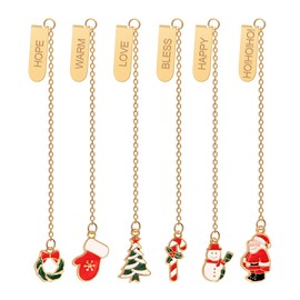 Christmas Bookmarks, Kaluofan 6PCS Christmas Cute Bookmarks Clips, Bookmarks for Kids, Book Marks for Reading Women, Filled with Blessings Christmas Stocking Stuffers for Women Men Kids