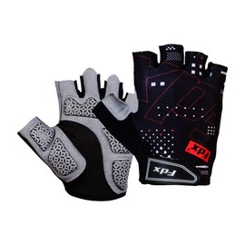 FDX Half Finger Cycling Gloves - Breathable, Gel Padded Protection, Anti-Slip - Fingerless Shock-absorbing Mitts for Mountain Bike, Road Bicycle, MTB, Riding, Men and Women (All Day-Black-XL)