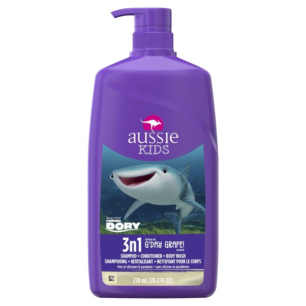Aussie Kids G'Day Grape 3 in 1 Shampoo + Conditioner + Body Wash - 26.2 fl oz (Pack of 2)