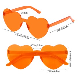 Fengek 30 Pcs Heart Shape Sunglasses Frameless Transparent Glasses Party Favors for Girls, Women, Multicolor 1