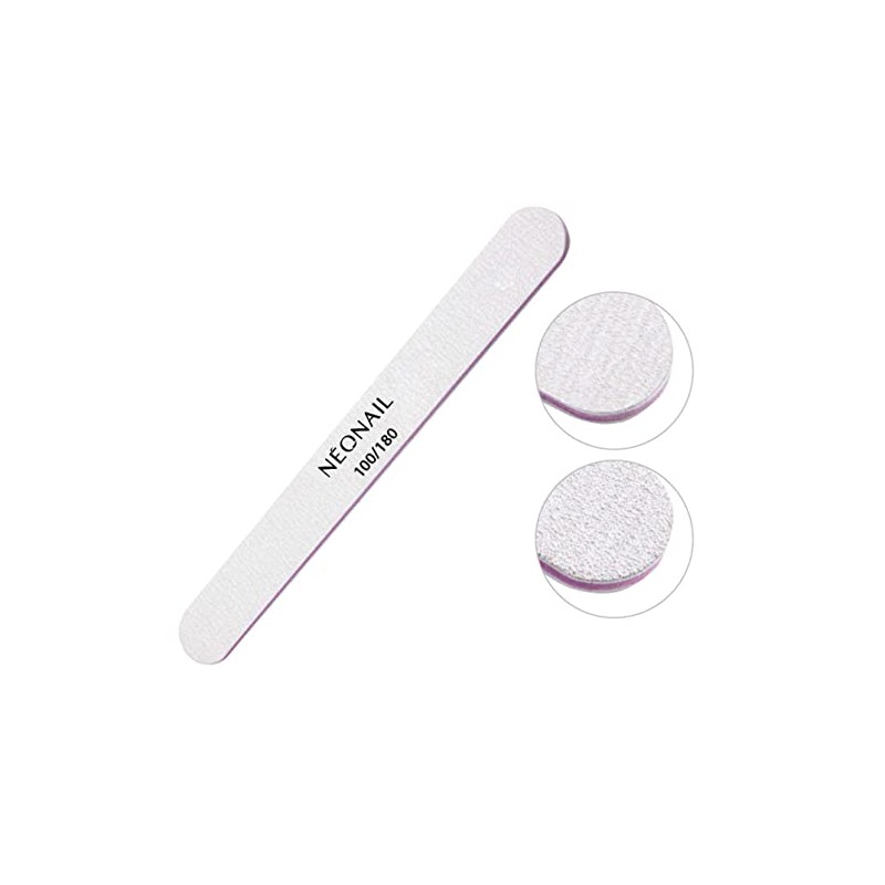NÉONAIL 1x Nail File Straight 100/180 Grey (Pack of 1)
