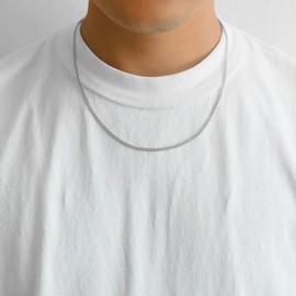 Philip Jones Men's 3mm Stainless Steel 22 Inch Cuban Curb Chain Necklace