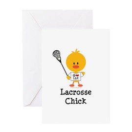 CafePress Lacrosse Chick Matte Folded Greeting Card Glossy