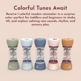 Speedy Monkey Kids Beaded Raindrop | FSC Wooden Shake Rainmaker Musical Toy for Toddlers & Babies | Calming Rain Sound Stick for Sensory Instrument Pretend Play Music Fun (Color May Vary)