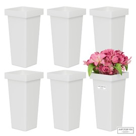 NEYCIL Flower Buckets, 6-Pack Plastic Flower Vases with Stickers for DIY Flower Bar, Floral Buckets for Cut Flower Farmhouse Vases for Decor Wedding Table Centerpiece, H: 13.39 inch