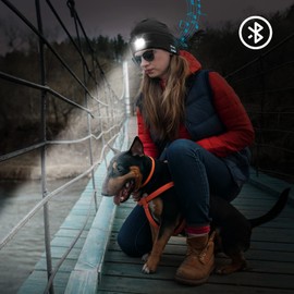 Ocatoma Unisex Toque Bluetooth LED Beanie Music Hat with Light,Gift Idea for Dad Boyfriend Him Teen Boys Gifts for Men Women Orange