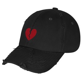 JPAK Broken Heart Vintage Dad Hat Frayed Embroidered Cap Symbol Logo Black