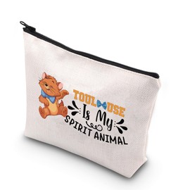 JNIAP Toulouse Cat Makeup Bag Marie & Toulouse Cat Gifts Toulouse Is My Spirit Animal Kitten Zipper Pouch, ToulouseSpirit, Fit