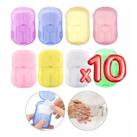 Universo en Linea Jabón De Viaje Laminas De Papel Calidad Estuche 10 Pzs